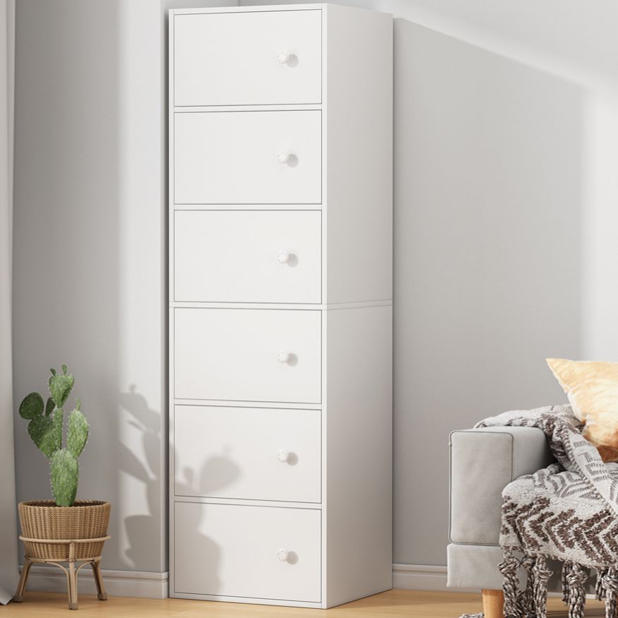 Contemporary Rectangle Storage Cabinet Manufactured Wood Accent Cabinet with Doors