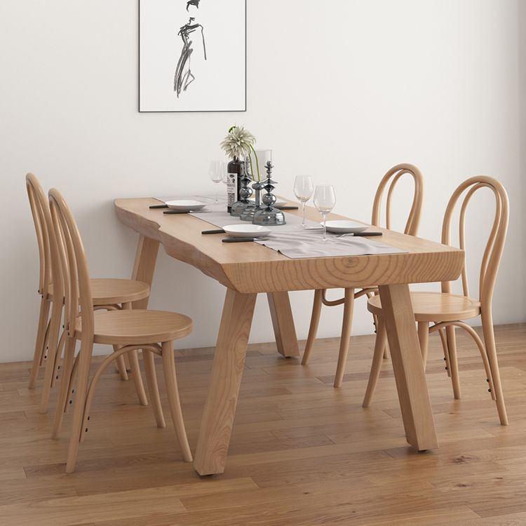 Modern 1/2/4/5/6 Pieces Rectangle Dining Set Solid Wood Dining Table with Chairs