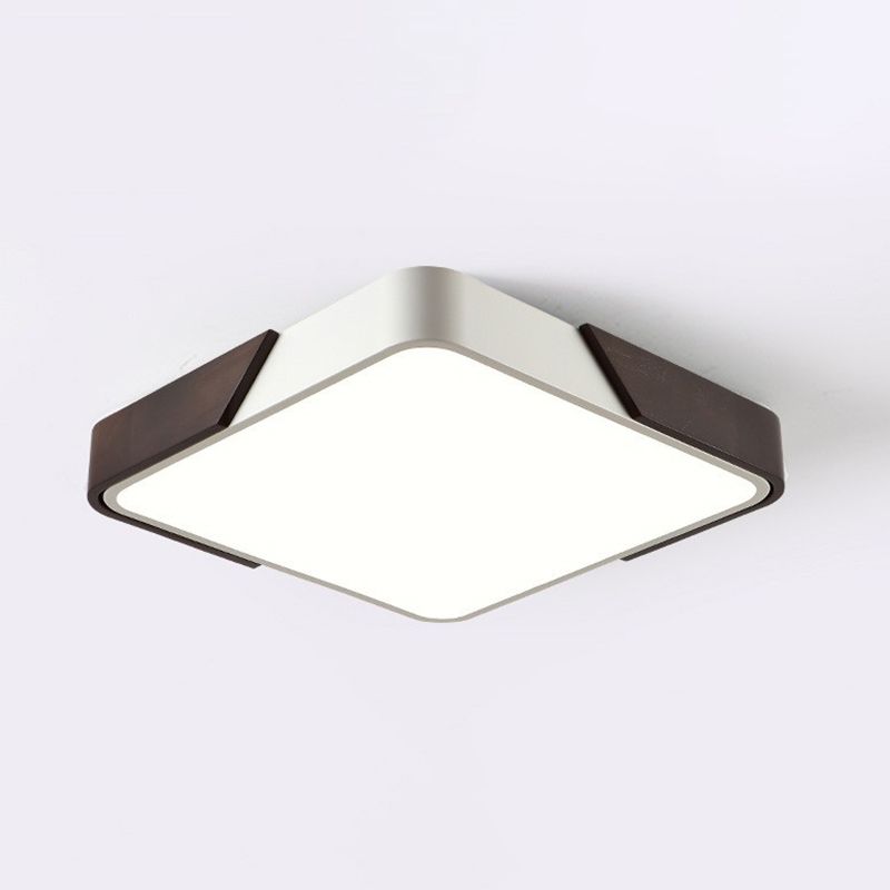 Plafonnier LED en acrylique blanc à 1 lumière, plafonnier géométrique moderne à montage en surface