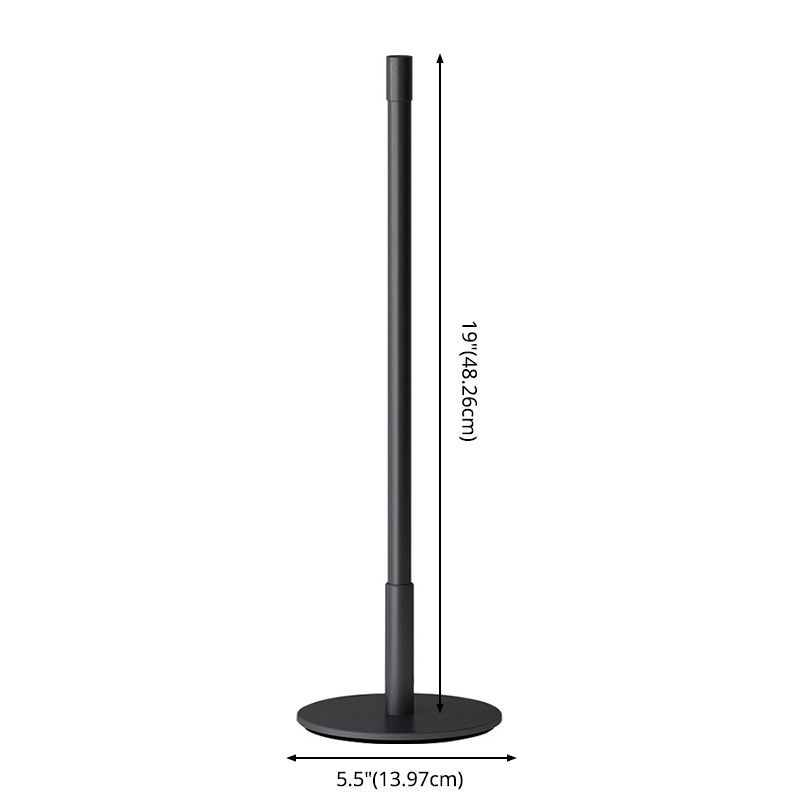 Lampada da comodino a forma di tavolo a forma di asta nera per camera da letto per camera da letto