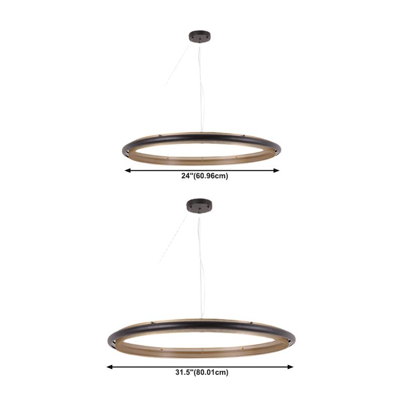 1-Light Ring Hanging Ceiling Light Metal Modern Style Chandelier Lighting Fixtures