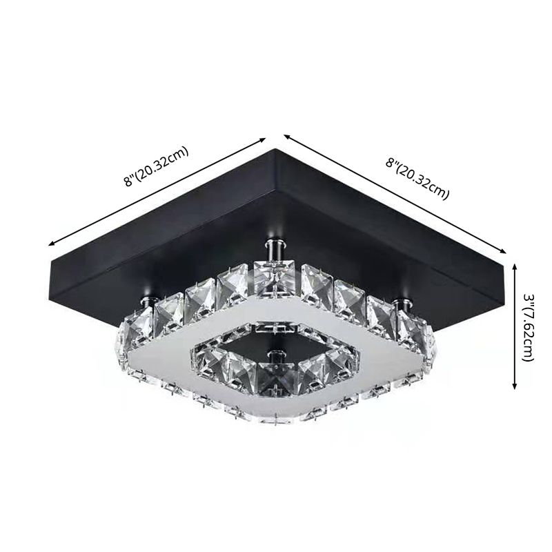 Illuminazione a montaggio semi a filo quadrato cristallino moderno semifullo a soffitto del soffitto