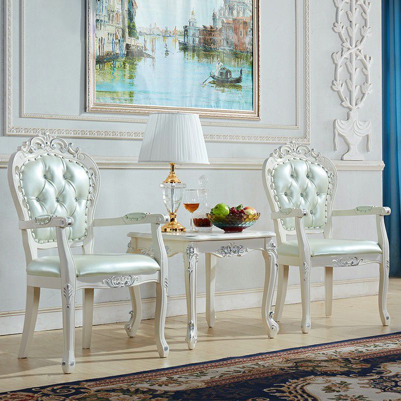 Upholstered European Style Dining Arm Chair Open Dining Chair for Restaurant