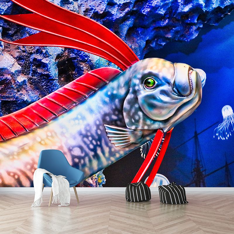 Marine Life Modern Style Moisture Resistant for Sitting Room, Custom Size Available