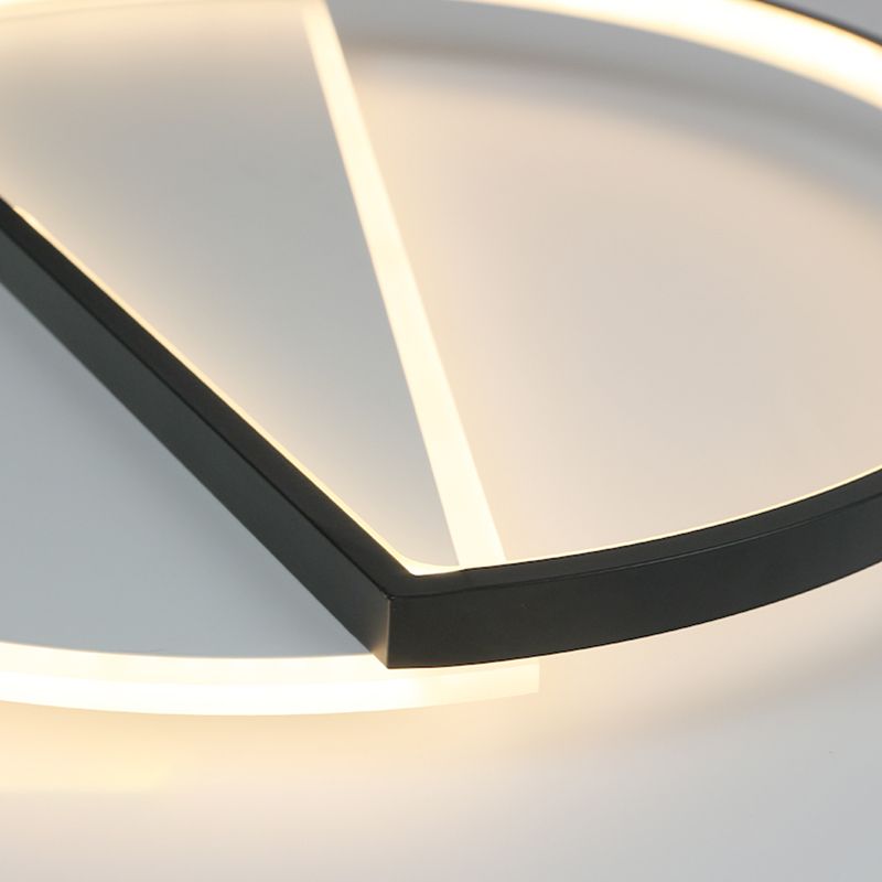 Acrylic Geometric LED Ceiling Fixture in Modern Minimalist Style Lacquered Iron Indoor Flush Mount