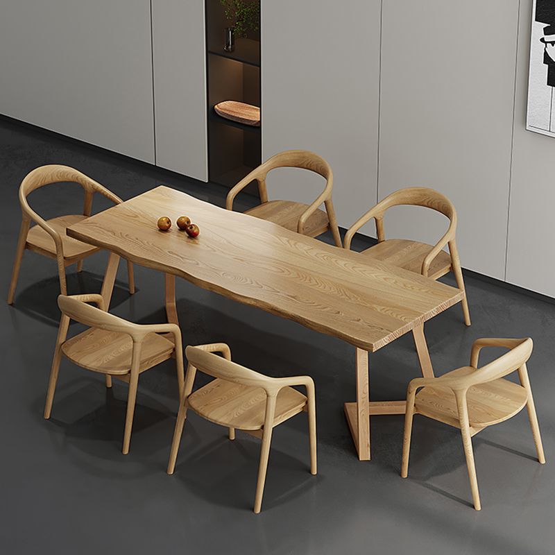 Modern Style Dinette Set 1/2/7 Pcs Rectangle Solid Wood Dinette Table with Dining Chairs