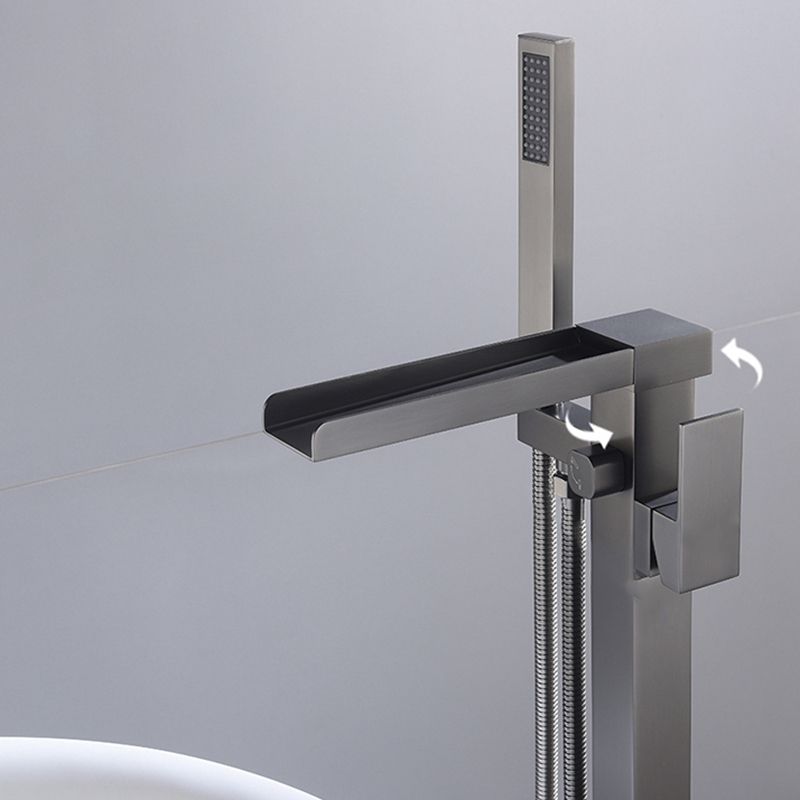 Modern Style Freestanding Tub Filler Floor Mount Freestanding Tub Filler with Hand Shower