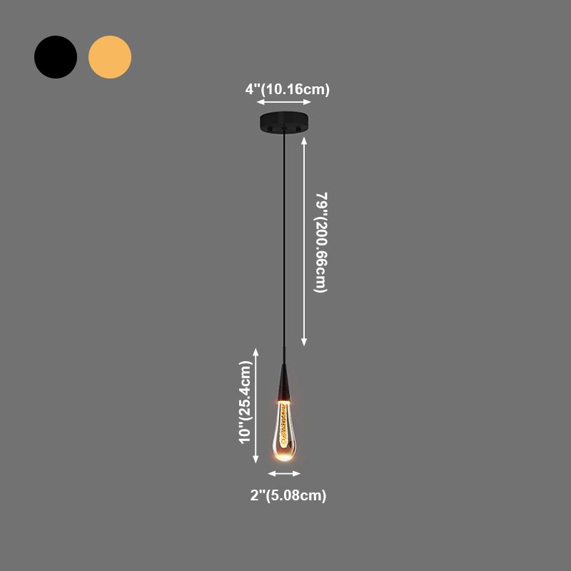 Aluminium LED hanglamp in moderne luxe stijl kristal traanhanglamp voor slaapkamer