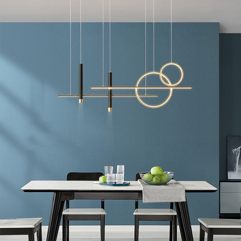 Luce isola a led in ferro battuto in moderna luce a sospensione in gel di silice di lusso per sala da pranzo