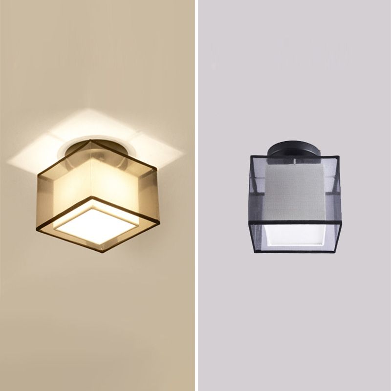 Single Head Flush Lamp Chinese Stijl Stof Flush Plafond Licht voor woonkamer