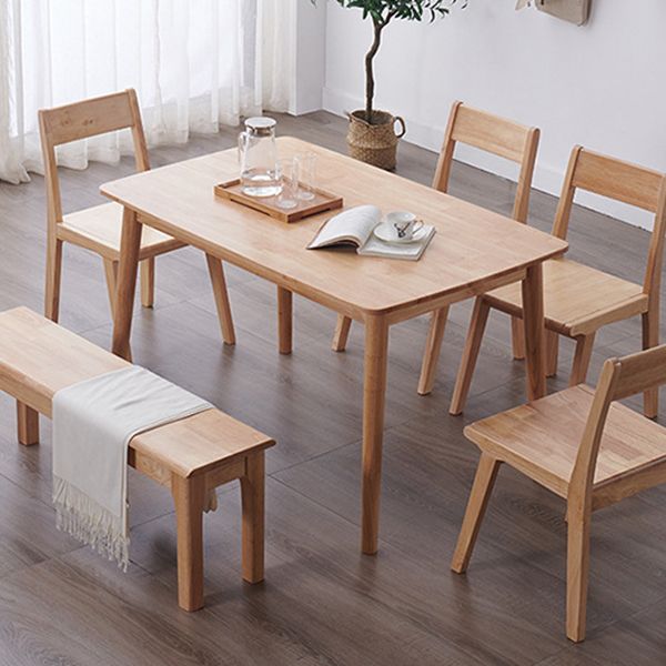 Table à manger en bois massif de style moderne rectangulaire Table à manger pour la maison