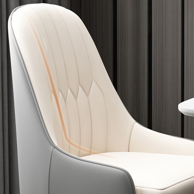 Armless Dining Chairs Nordic Faux Leather Side Chairs for Dining Room