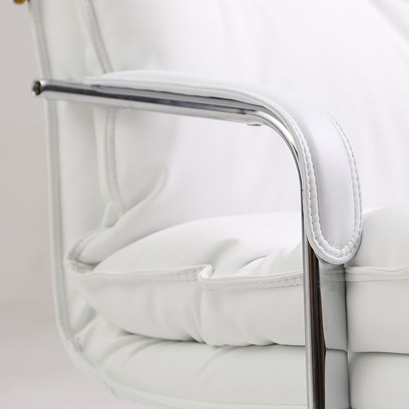 Fixed Arms Desk Chair Modern No Distressing Leather Office Chair