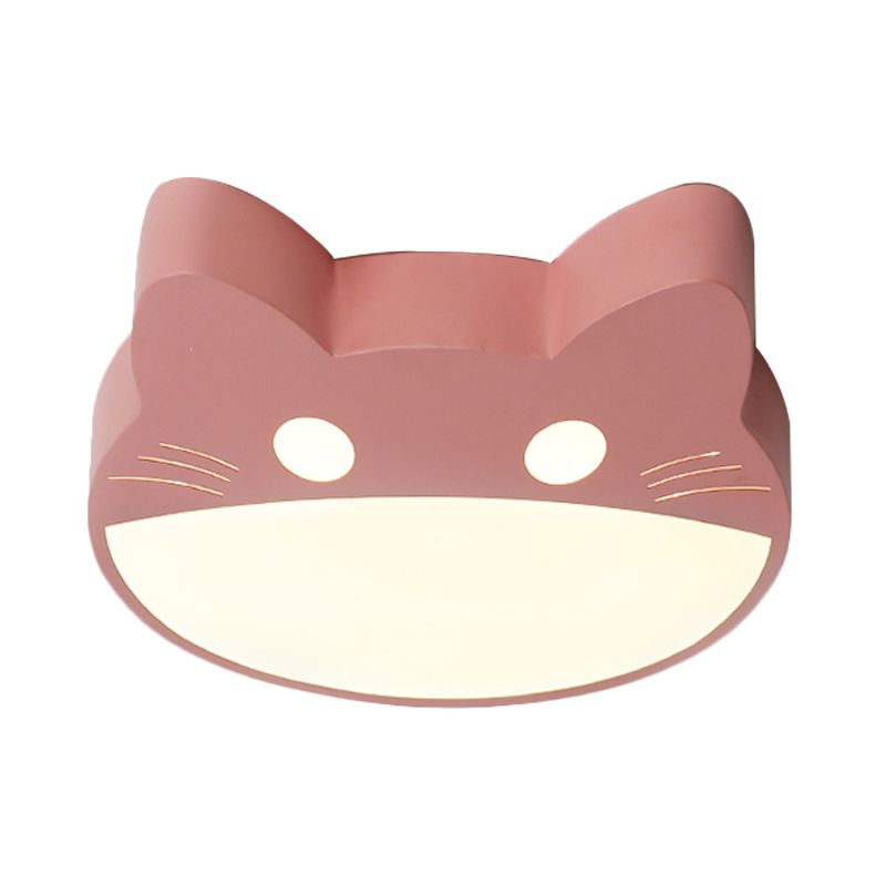 Apparecchio da incasso a soffitto a forma di gatto Lampada da incasso a LED contemporanea in acrilico verde/giallo/rosa per camera da letto