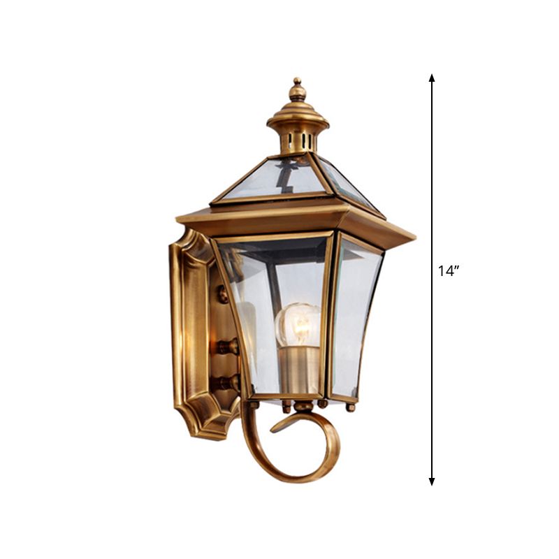 Brass Birdcage Wall Lamp Traditionalist Metal 1 Light Balcony Wall Mount Lighting, 14"/15" Tall