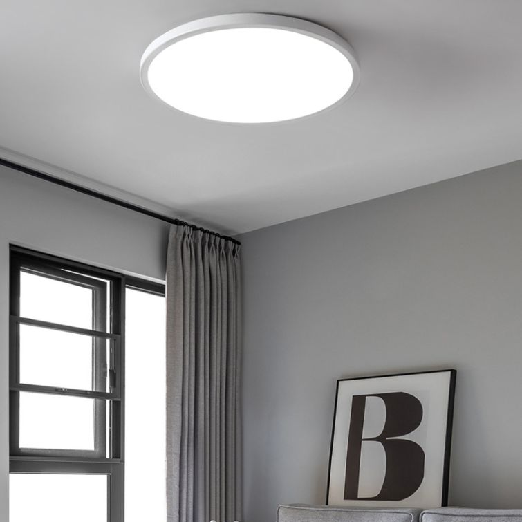 Plafonnier rond à 1 lumière en plastique de style moderne