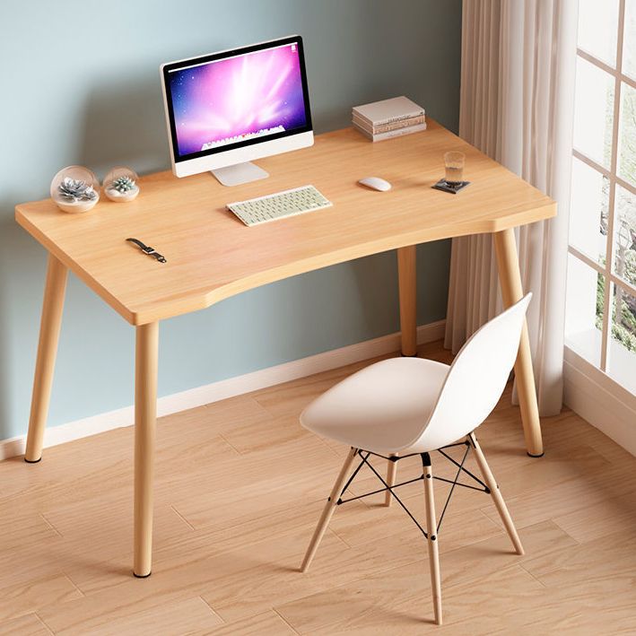 Free Form Contemporary Writing Desk Manufactured Wood Parsons Base Desk