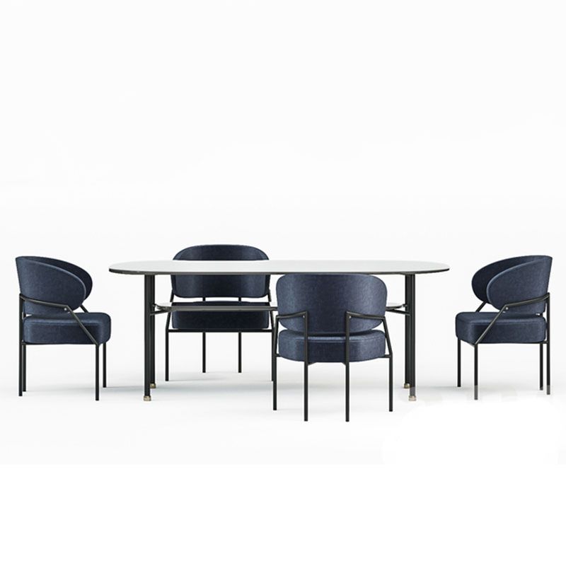 Metal Kitchen and Dining Room Chair Open Back Dining Side Chair in Black