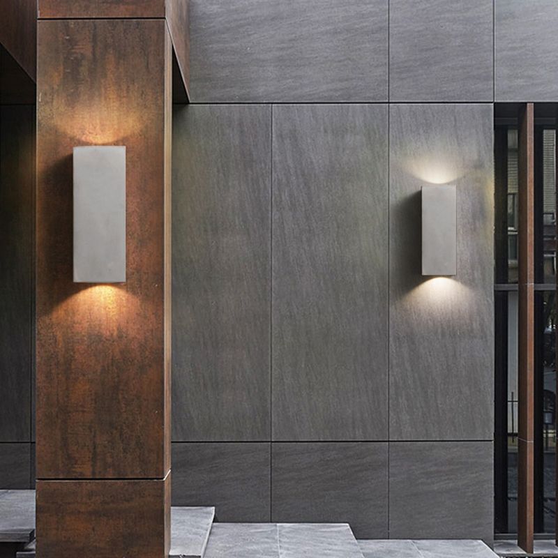 Waterproof Cement Wall Light Fixture Modern Style Wall Sconce Light in Gray