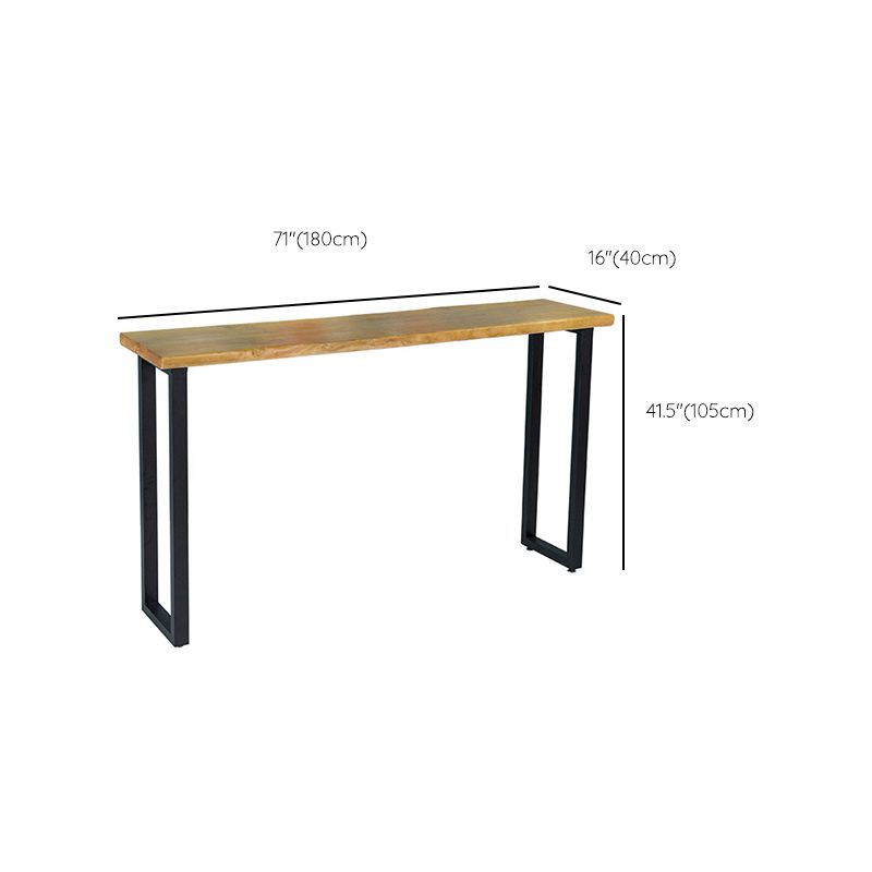 Wood Rectangle Bar Table with High Metal Stools Industrial 1/2/7 Pieces Bar Table Set