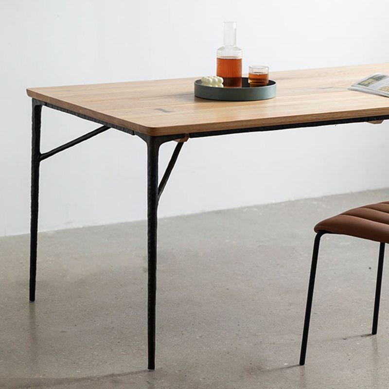 Modern Wood Rectangle Dining Table with 4 Legs Table for Dining Room