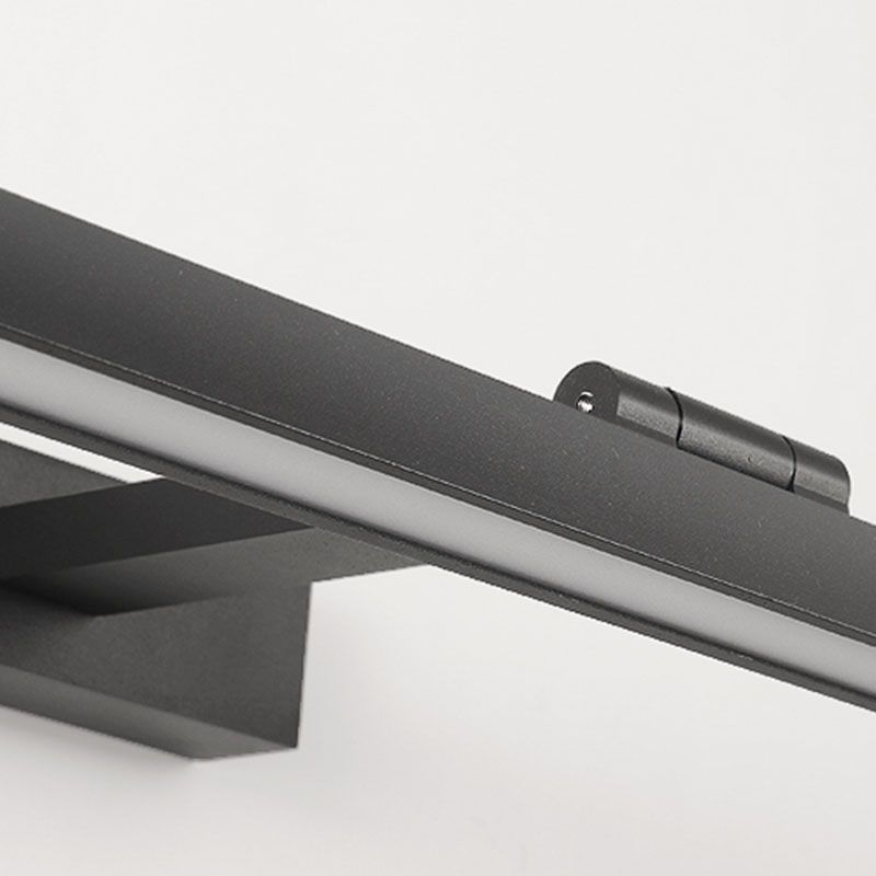 Metal Linear Wall Sconce Modern Style 1-Light Swing Arm Mirror Wall Light Fixture in Black