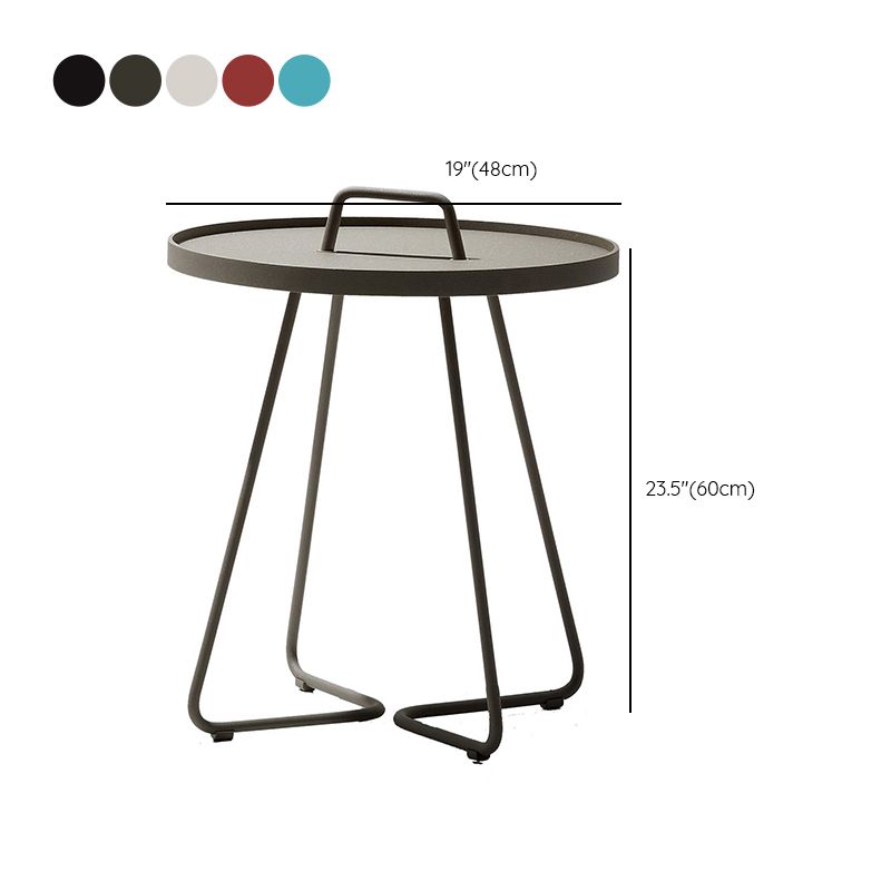 Modern Style Round Side Table Aluminum Rust Resistant Patio Table