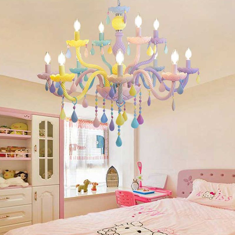 Nordic Macron Chandelier Candle Pendant Lighting Fixtures for Child Room