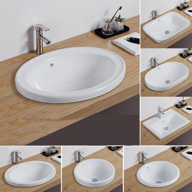 Modern Style Bathroom Sink Oval Porcelain Undermount Bathroom Sink