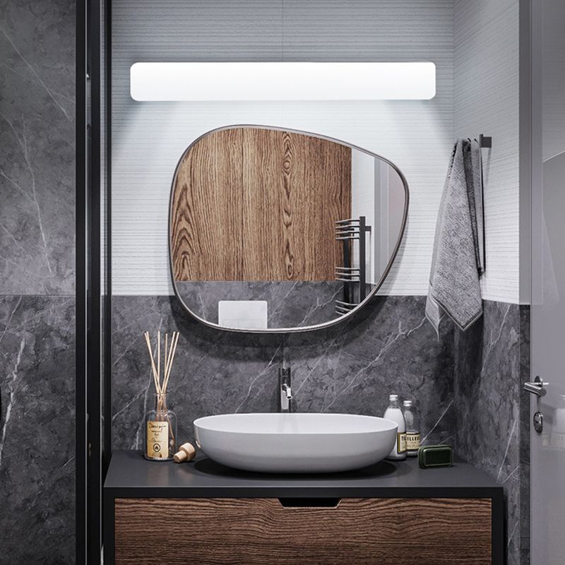 Lámpara de tocador LED de estilo minimalista lámpara lineal metálico espejo montado en la pared delantera para el baño