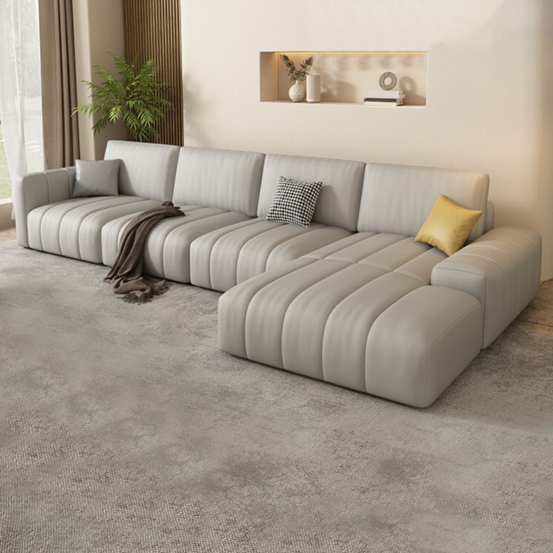 Scandinavian Stain-Resistant for Living Room Square Arm Sofa & Chaise