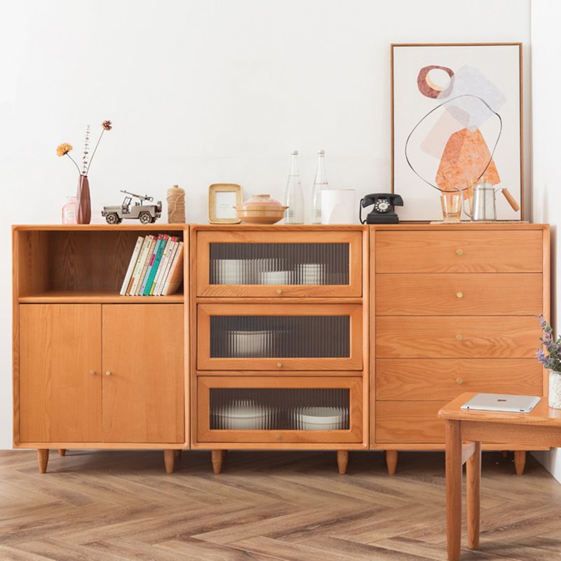 Modern Rectangle Cabinet Knobs Wood Side Cabinet with Drawer