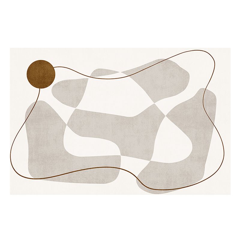 Simplicity Carpet Polyster Trendy Contrast Panel Indoor Rug Stain Resistant Area Rug for Living Room