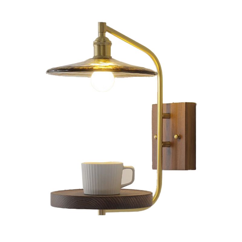 Wood Geometric Shape Wall Sconce Modern Style 1 Light Wall Light Sconce without Cup