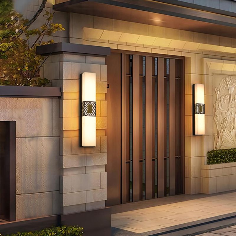 Rectangle Wall Sconce Contemporary Wall Light Fixture for Courtyard