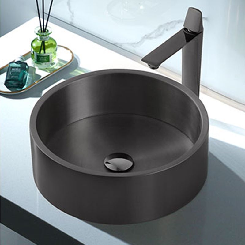 Metal Bathroom Sink Round Bathroom Sink with Overflow And Drain Assembly