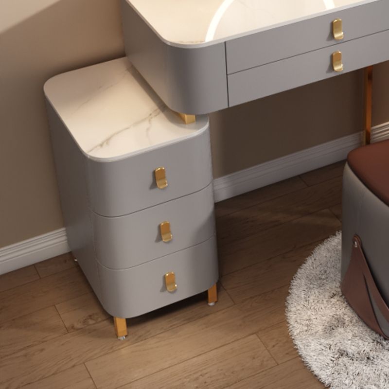 Contemporary Stone Vanity Dressing Table Bedroom Makeup Vanity Desk with Drawer