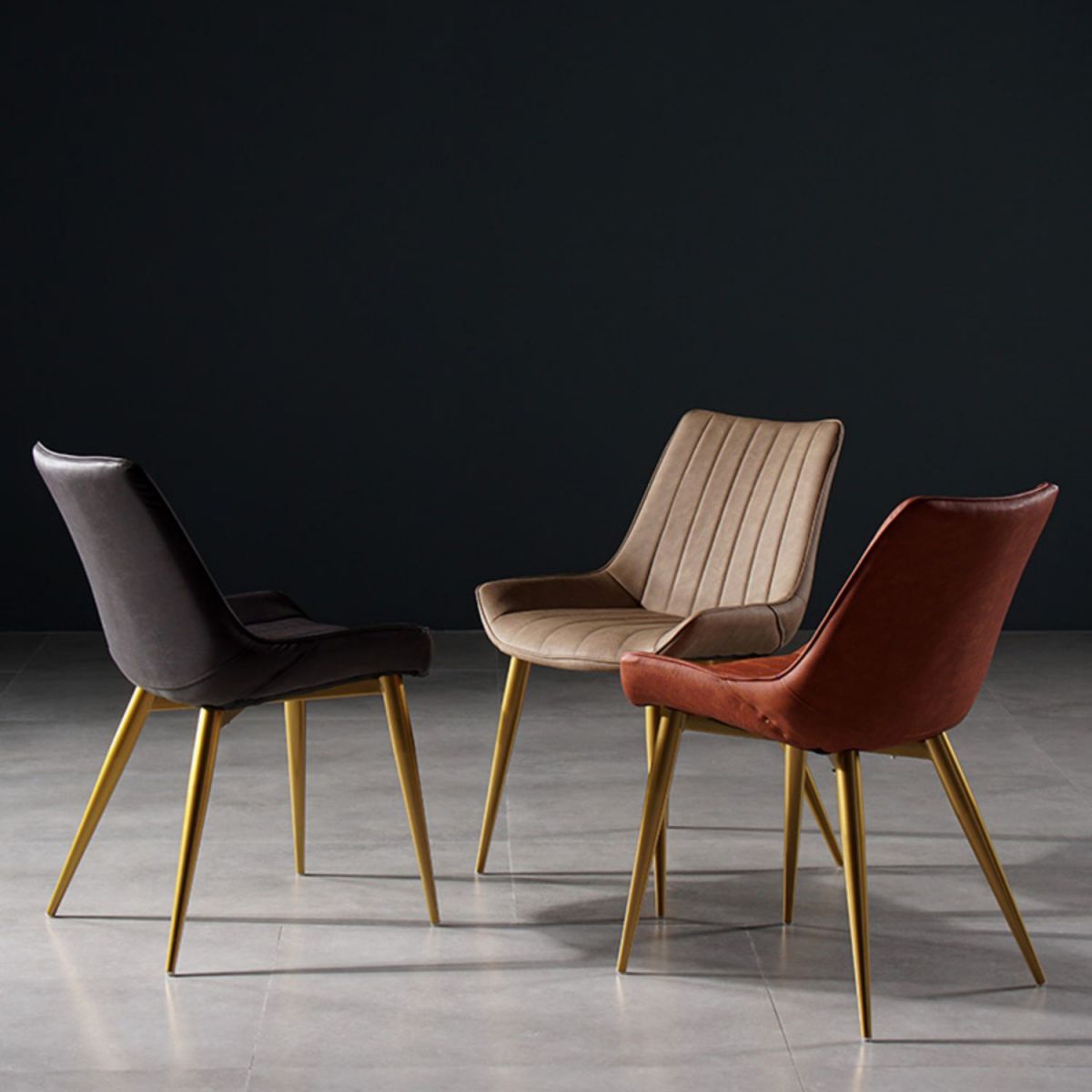 Metal Scandinavian Style Dining Chair Dining Room Armless Parsons Chair