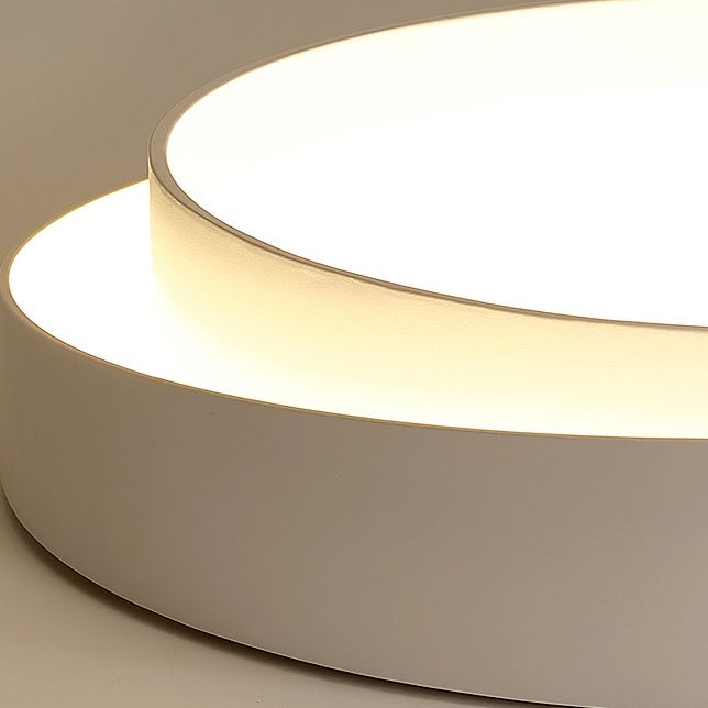 Lámpara de techo LED circular creativa moderna, soporte empotrado de hierro lacado con pantalla acrílica