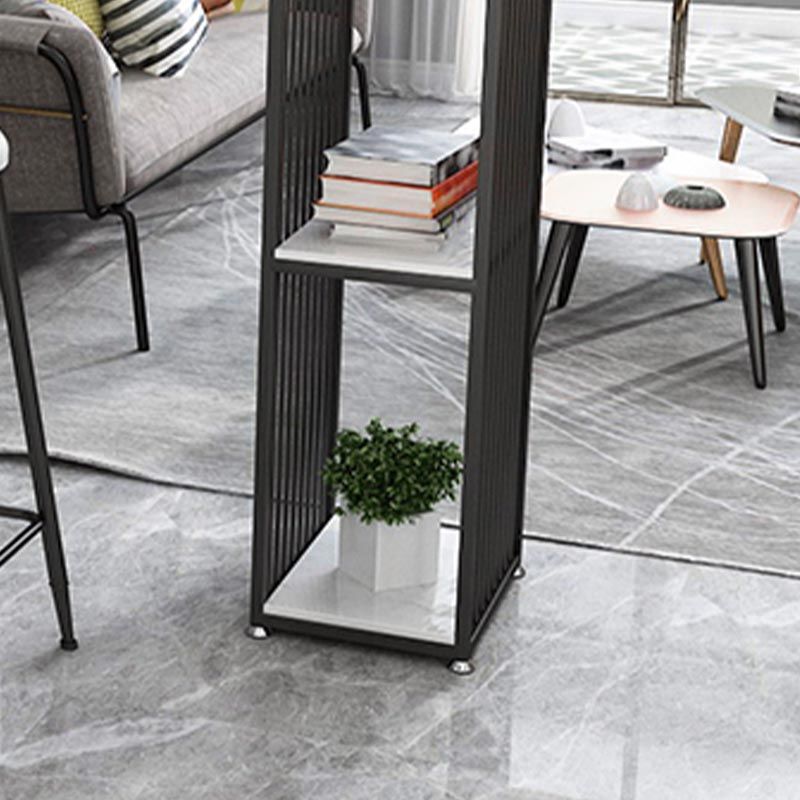 Modern Marble and Metal Bistro Bar Desk with Storage Indoor Bistro Bar Table