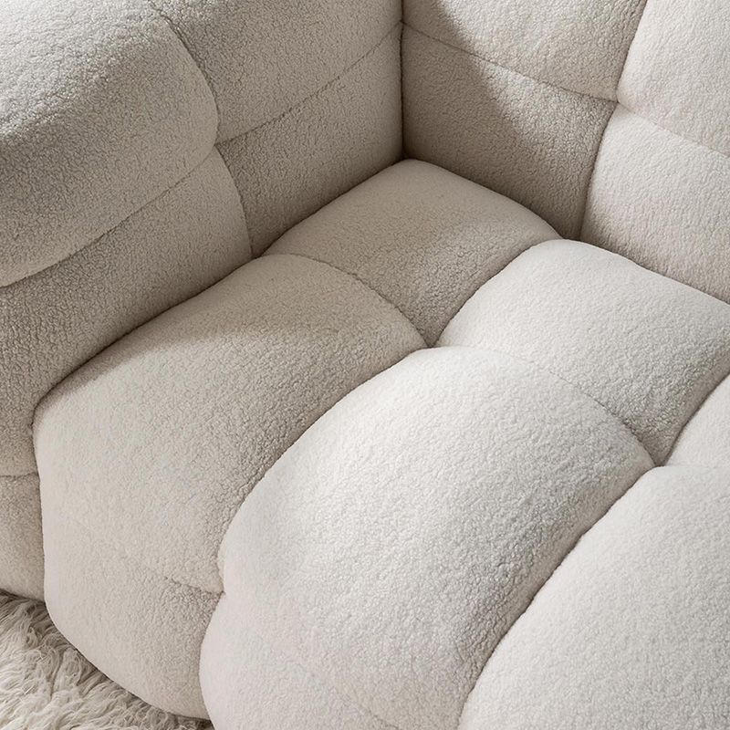 Biscuit Back Sofa Tuxedo Arm Seating in Beige for Living Room