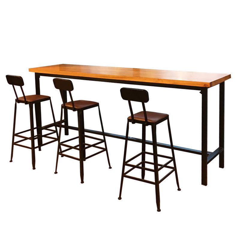 Contemporary Pub Table Bar Height Rectangle Bar Table for Indoor