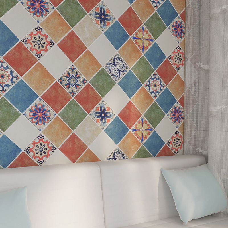 Rectangular Wall Tile Peel and Stick Geometric Print Stick Kitchen Wallpaper