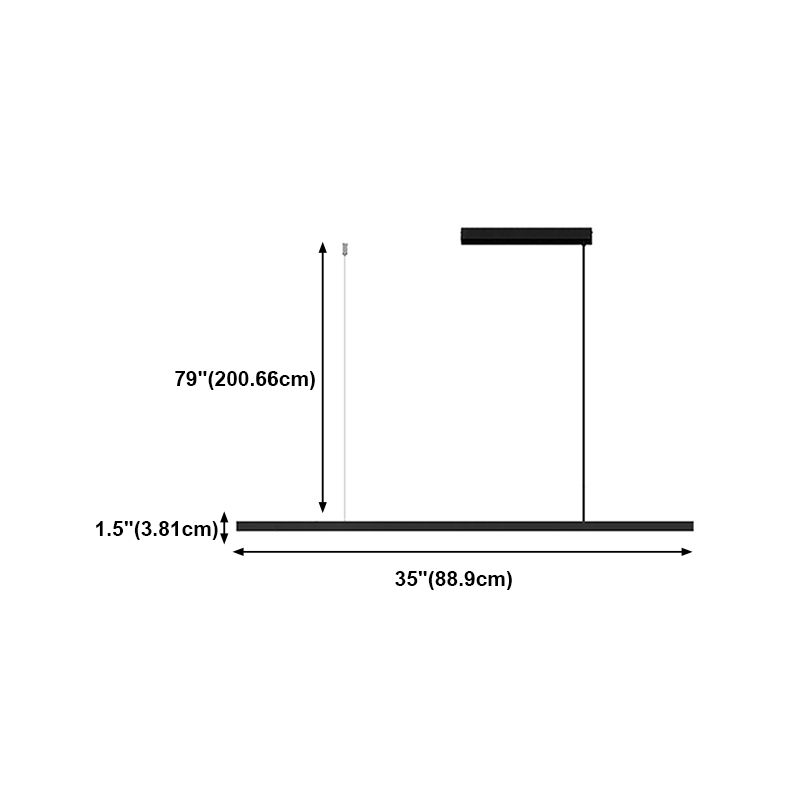 Zeitgenössischer Stil linearer Inselbeleuchtung Idee Metall 1- Licht Island Anhänger Licht