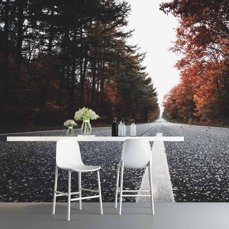 Mildew Resistant Road Wall Mural Wallpaper for Guest Room Decoration