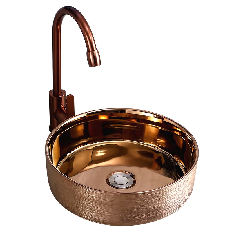 Round Bathroom Sink Contemporary Porcelain Trough Bathroom Sink