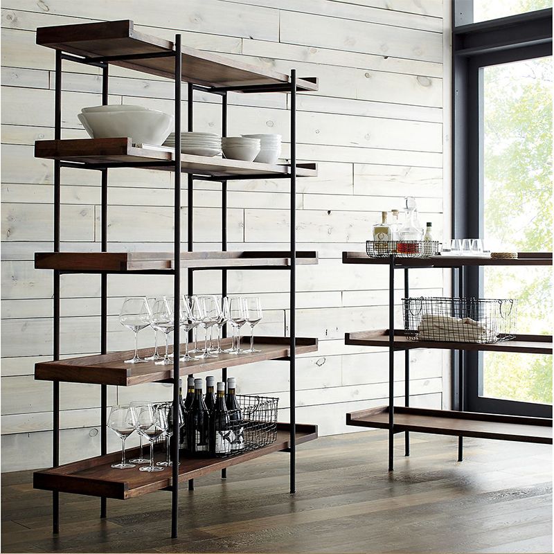 Wooden Standard Bookcase Industrial Open Back Bookshelf with Shelves