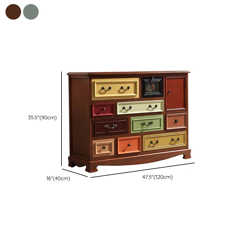 Coastal Storage Chest Dresser Solid Wood Dresser with 7/10/12 Drawers