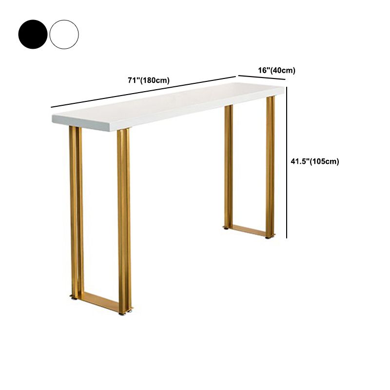 Glam Style Bar Table 42-inch Height Wood Top Bistro Table with Gold Pedestal
