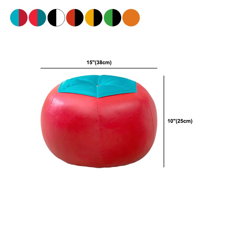 Stain Resistant Faux Leather Ottoman Football Printed Pouf Modern Ottoman